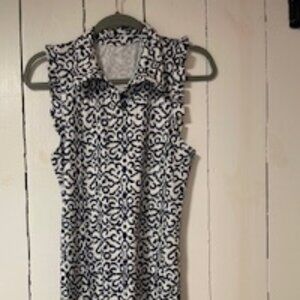 Navy and White Gottex dress - with pockets!